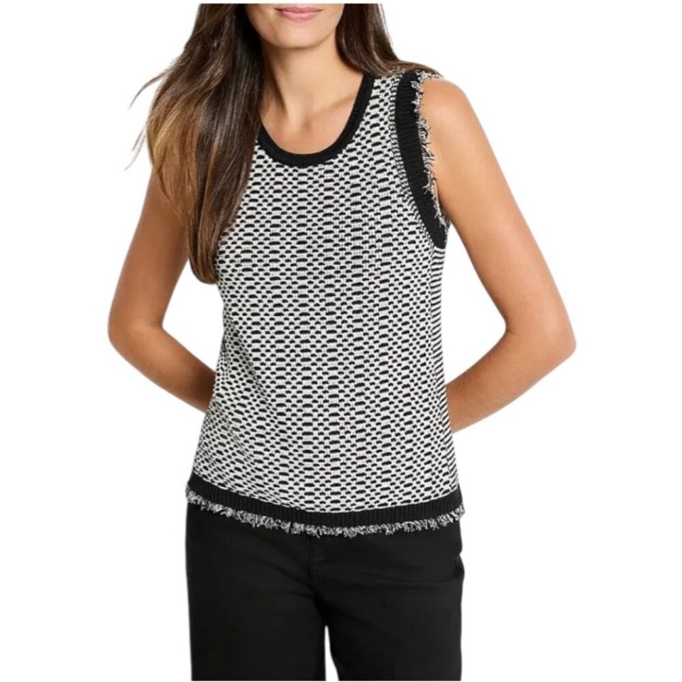 Nwt Nick + Zoe Opposites Attract Knit Tank Small Fringe Pullover